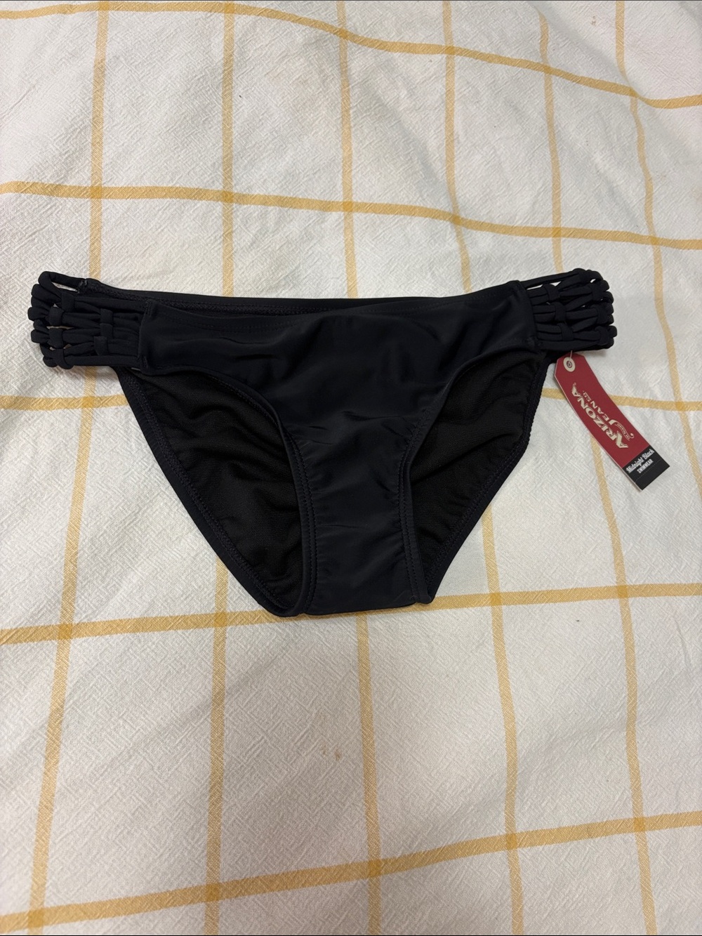 Arizona black bikini bottom knot weave size S NWT